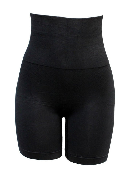 Black shapewear shorts on a white background